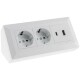 2-fach Steckdosenblock USB-A+C weiß 250V~/ 16A Aufbaumontage USB 3,1A PD