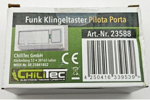 Funk-Klingeltaster Pilota Porta IP55 mit Namensfeld Batteriebetrieb