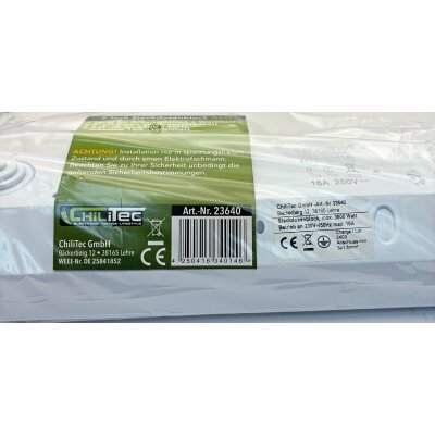 5-fach Steckdosenblock weiß 250V~/ 16A Aufbaumontage