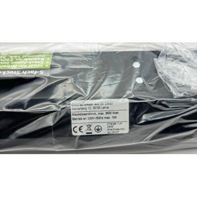 5-fach Steckdosenblock schwarz 250V~/ 16A Aufbaumontage