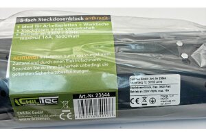 5-fach Steckdosenblock anthrazit 250V~/ 16A Aufbaumontage