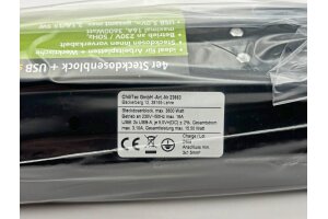 4-fach Steckdosenblock + 2x USB schwarz 250V~/ 16A...