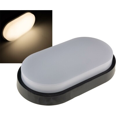 LED Wandleuchte PALAU IP54 3000K Oval 10 Watt 966 Lumen Anthrazit