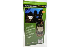 LED Akku Camping Laterne CT-Copper Pro ØxH 12x23,5cm USB-C warmweiß dimmbar