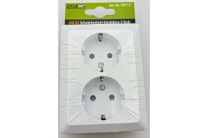 MILOS Schutzkontakt-Steckdose 2-fach 250V~/ 16A 1x UP weiß matt