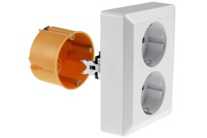 MILOS Schutzkontakt-Steckdose 2-fach 250V~/ 16A 1x UP weiß matt