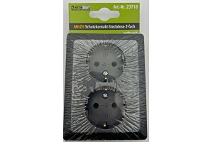 MILOS Schutzkontakt-Steckdose 2-fach 250V~/ 16A 1x UP anthrazit