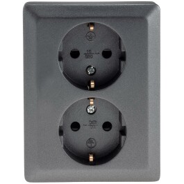 MILOS Schutzkontakt-Steckdose 2-fach 250V~/ 16A 1x UP...