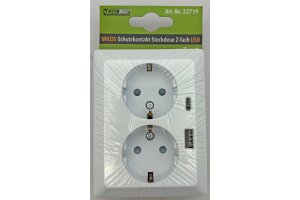 MILOS Schutzkontakt-Steckdose 2-fach 250V~/ 16A 1x UP USB A+C/PD weiß matt