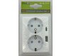 MILOS Schutzkontakt-Steckdose 2-fach 250V~/ 16A 1x UP USB A+C/PD weiß matt