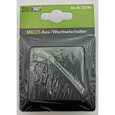MILOS Wechsel-Schalter UP anthrazit 250V~/ 10A inkl. Rahmen Steckanschluss