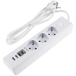 Steckdosenleiste mit Ladebuchsen für USB USB-A...
