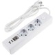 Steckdosenleiste mit Ladebuchsen für USB USB-A /USB-C,3-fach weiß 1,5m Kabel