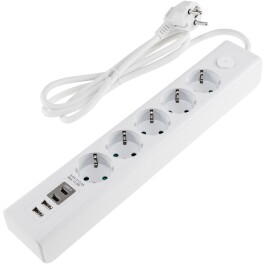 Steckdosenleiste mit Ladebuchsen für USB USB-A...