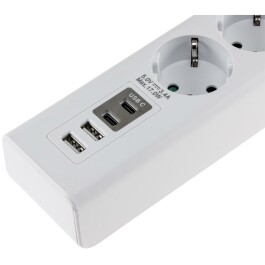 Steckdosenleiste mit Ladebuchsen für USB USB-A...