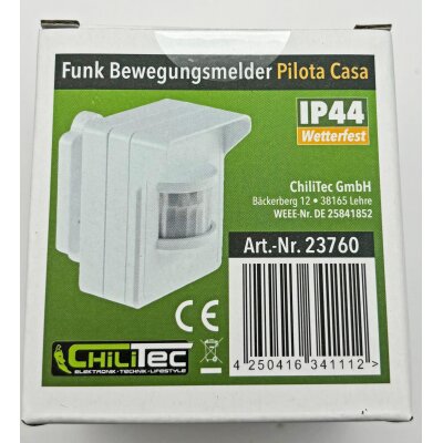 Funk-Bewegungsmelder für Pilota Casa IP44 90°/8m PIR  Aufputz weiß