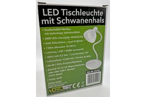 LED Tischleuchte mit Schwanenhals Batterie dimmbar warmweiß Weiß