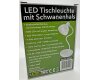LED Tischleuchte mit Schwanenhals Batterie dimmbar warmweiß Weiß