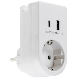 Zwischenstecker mit USB Duo-Ladegerät 230V/3680W...