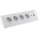 4-fach Steckdosenblock USB-A+C weiß 250V~/ 16A Aufbaumontage USB 3,1A PD