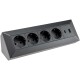 4-fach Steckdosenblock USB-A+C anthraz 250V~/ 16A Aufbaumontage USB 3,1A PD