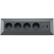 4-fach Steckdosenblock USB-A+C anthraz 250V~/ 16A Aufbaumontage USB 3,1A PD