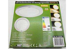 LED Deckenleuchte BUTON mit PIR-Sensor Ø 23cm 18W 3000/4000/6000k