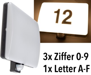 LED Wandleuchte PADAR mit PIR-Sensor IP65 20W mit...
