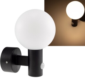 LED Wandleuchte LAMU mit PIR-Sensor IP65 15W schwarz...