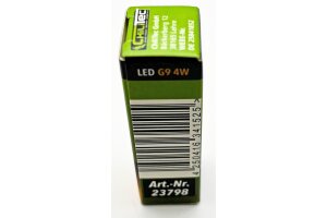 LED Stiftsockel G9 4W 480lm dimmbar 330° 230V 3000k / warmweiß Glas
