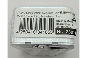 FASKO Schutzkontakt-Steckdose  AP Weiß 250V~/ 16A Aufputz Schraubanschluss