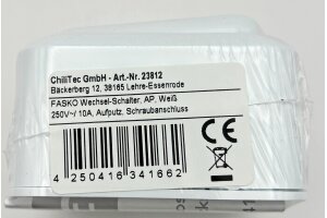 FASKO Wechsel-Schalter AP Weiß 250V~/ 10A Aufputz Schraubanschluss