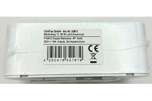 FASKO Doppel-Steckdose AP Weiß 250V~/ 16A Aufputz Schraubanschluss