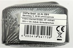 FASKO Wechsel-Schalter AP Anthrazit 250V~/ 10A Aufputz Schraubanschluss