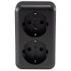 FASKO Doppel-Steckdose AP Anthrazit 250V~/ 16A Aufputz Schraubanschluss