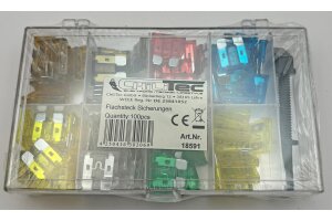 Sortiment Kfz Flachsteck Sicherungen mit Sortiments-Box 100-teilig