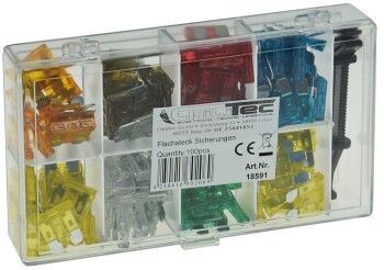 Sortiment Kfz Flachsteck Sicherungen mit Sortiments-Box...