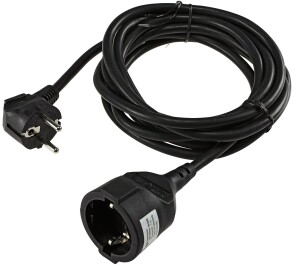 Schutzkontakt-Verlängerung 3m schwarz H05VV-F3G...