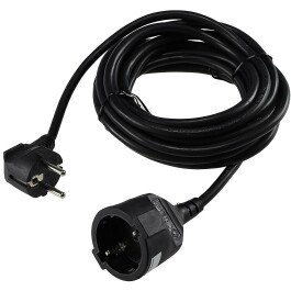 Schutzkontakt-Verlängerung 5m schwarz H05VV-F3G...