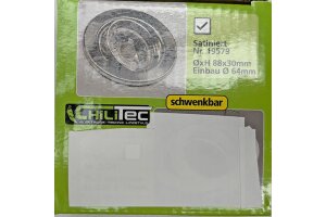 Decken-Einbaustrahler SR90 chrom-matt schwenkbar Ø 88mm für 50mm Lampen