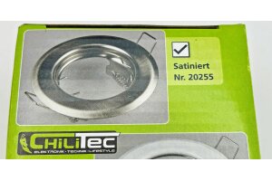 Decken-Einbaustrahler SR80 chrom-matt starr Ø80mm für 50mm Lampen