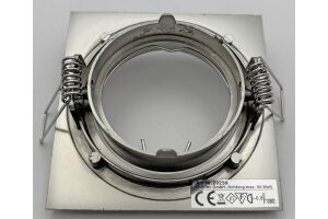 Decken-Einbaustrahler SE80 chrom-matt schwenkbar 80x80mm für 50mm Lampen
