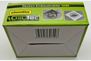 Decken-Einbaustrahler SE80 chrom-matt schwenkbar 80x80mm für 50mm Lampen