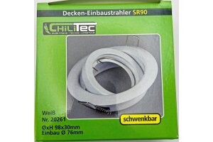 Decken-Einbaustrahler SR90 weiß schwenkbar Ø98mm für 50mm Lampen