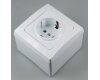 DELPHI Aufputz-Rahmen weiß 80x80x45mm mit Montagebohrung