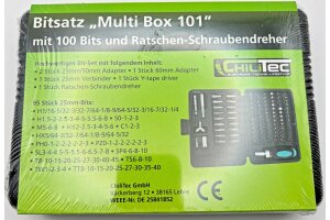 Bitsatz Multi Box 101 100 Bits und Ratschen-Schraubendreher