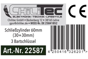 Schließzylinder 60mm (30+30mm) Profil-Zylinder 3 Bartschlüssel