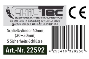 Schließzylinder 60mm (30+30mm) Profil-Zylinder 5 Sicherheits-Schlüssel