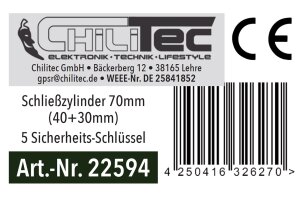 Schließzylinder 70mm (40+30mm) Profil-Zylinder 5 Sicherheits-Schlüssel