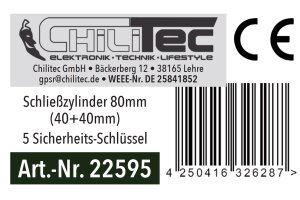 Schließzylinder 80mm (40+40mm) Profil-Zylinder 5 Sicherheits-Schlüssel